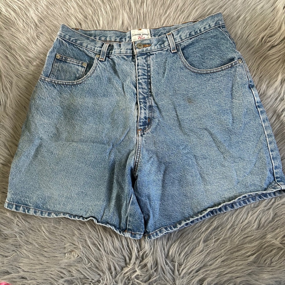 Vintage Cotton Ginny Plus Jean Shorts Womens Size 16 Blue Denim